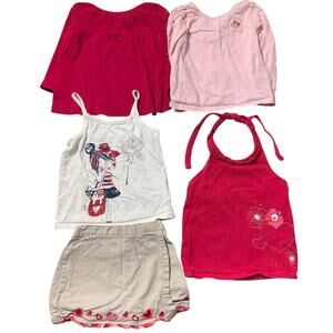 Gymboree |Little Me Bundle Clothes Toddler Girl 18M-24M Pink Tees Skorts 4ofJuly